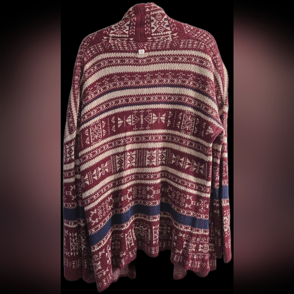 Billabong Maroon and White Knit Cardigan - Picture 3 of 3
